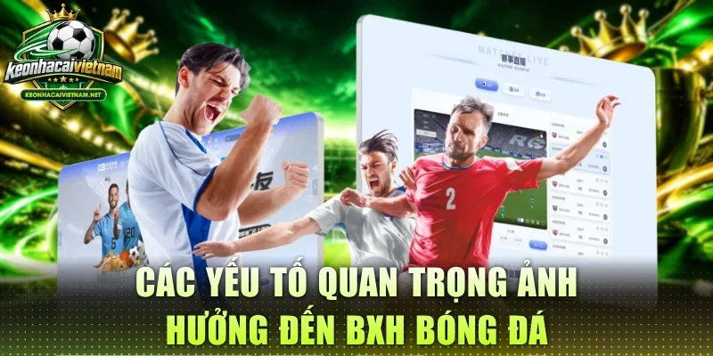Các yếu tố quan trọng ảnh hưởng đến BXH bóng đá