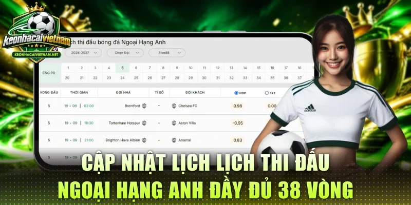 Cập nhật lịch lịch thi đấu Ngoại Hạng Anh đầy đủ 38 vòng