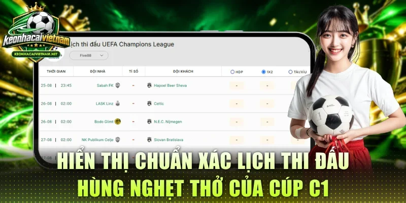 Hiển thị chuẩn xác lịch thi đấu hùng nghẹt thở của Cúp C1